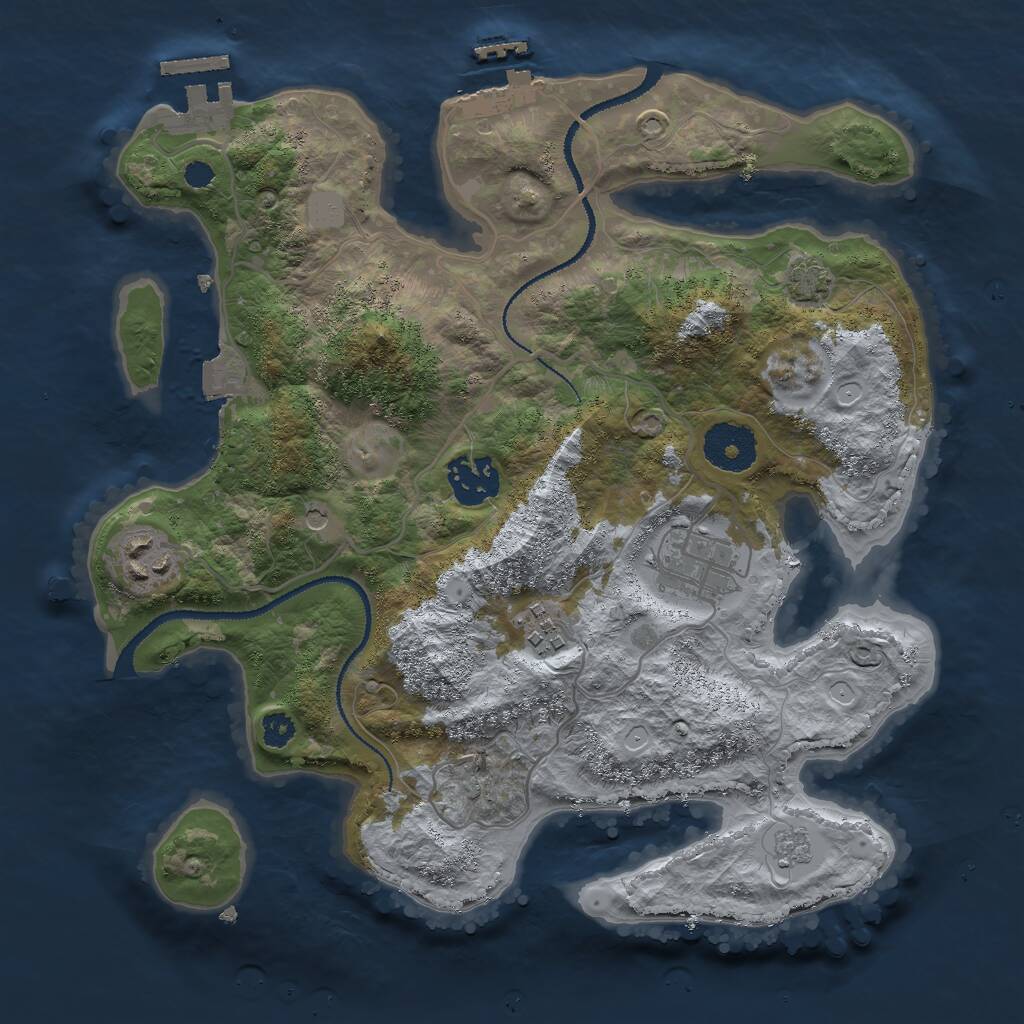 Rust Map: Procedural Map, Size: 3000, Seed: 1526173011, 10 Monuments
