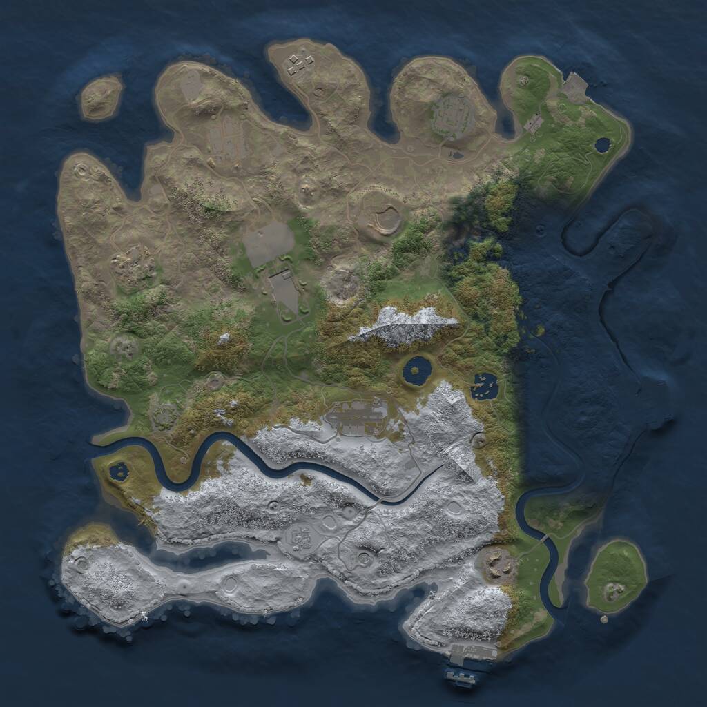 Rust Map: Procedural Map, Size: 3750, Seed: 287713855, 15 Monuments