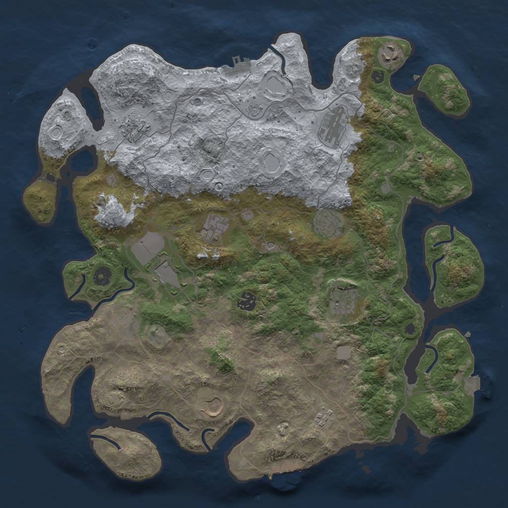 Rust Map: Procedural Map, Size: 4000, Seed: 14875936, 19 Monuments