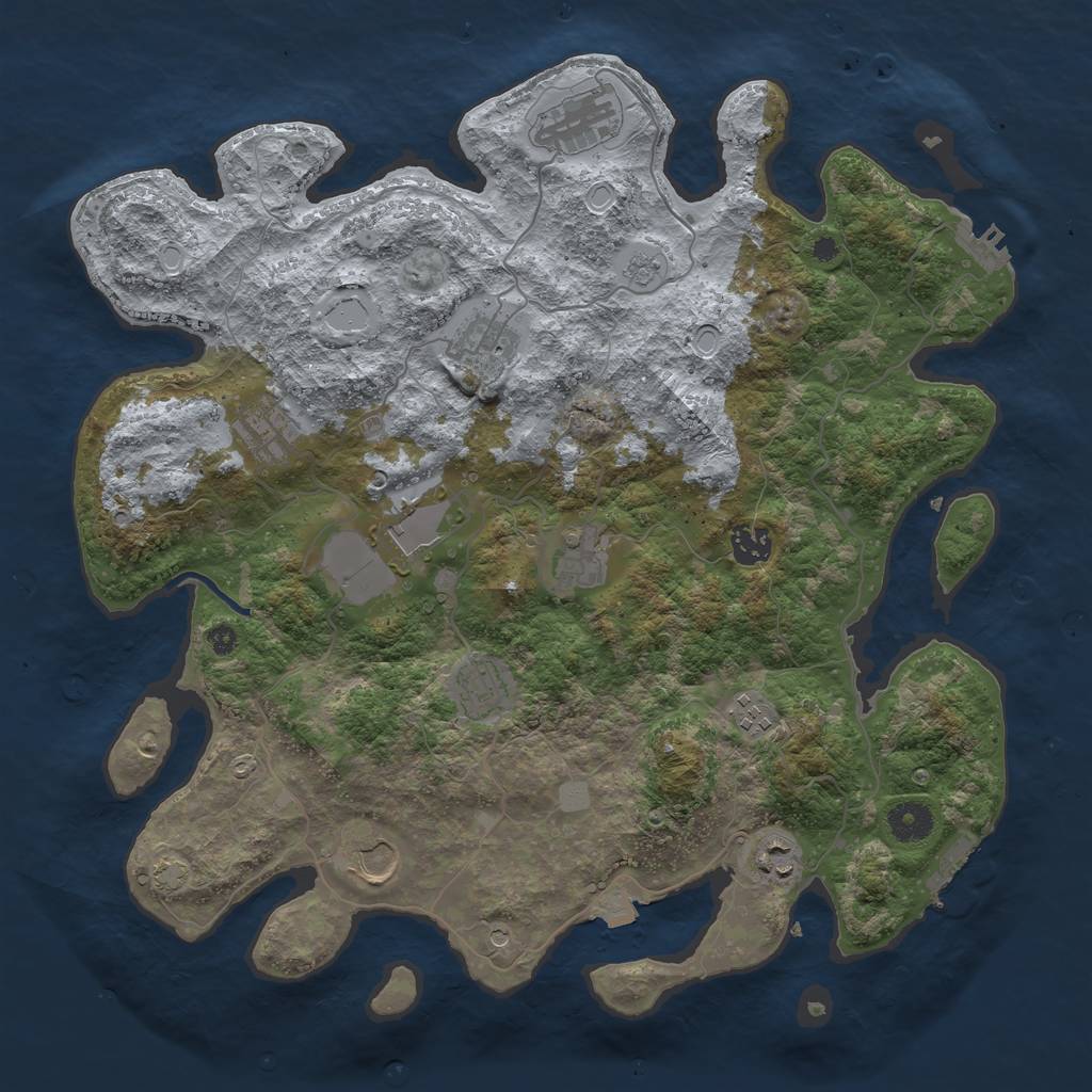 Rust Map: Procedural Map, Size: 3872, Seed: 17762077, 18 Monuments