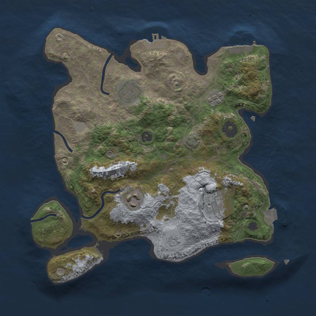 Rust Map: Procedural Map, Size: 3000, Seed: 2964150, 11 Monuments