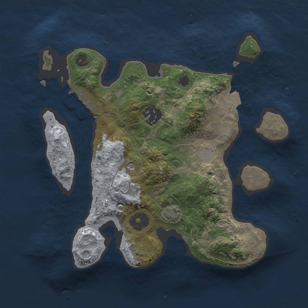 Rust Map: Procedural Map, Size: 2500, Seed: 2062, 7 Monuments