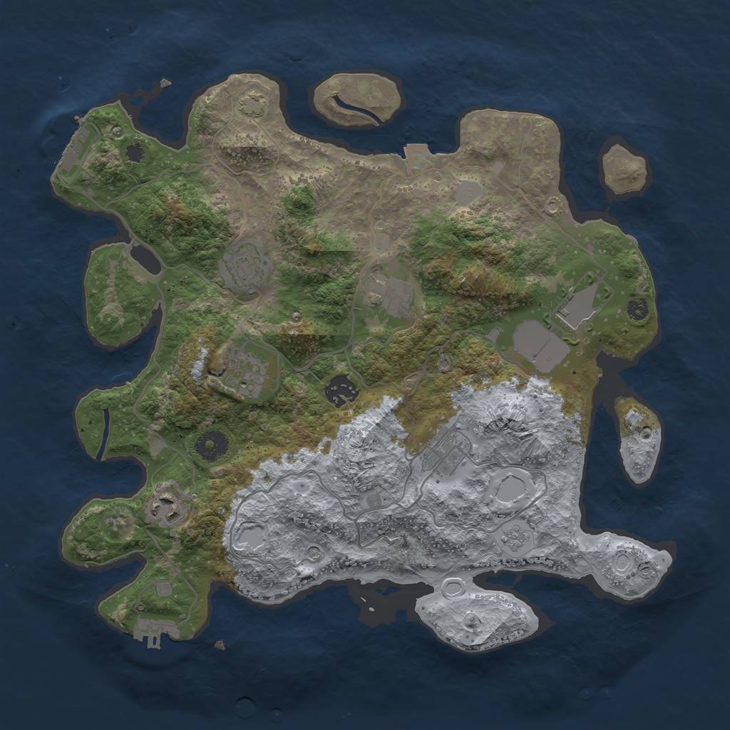Rust Map: Procedural Map, Size: 3500, Seed: 430064115, 15 Monuments