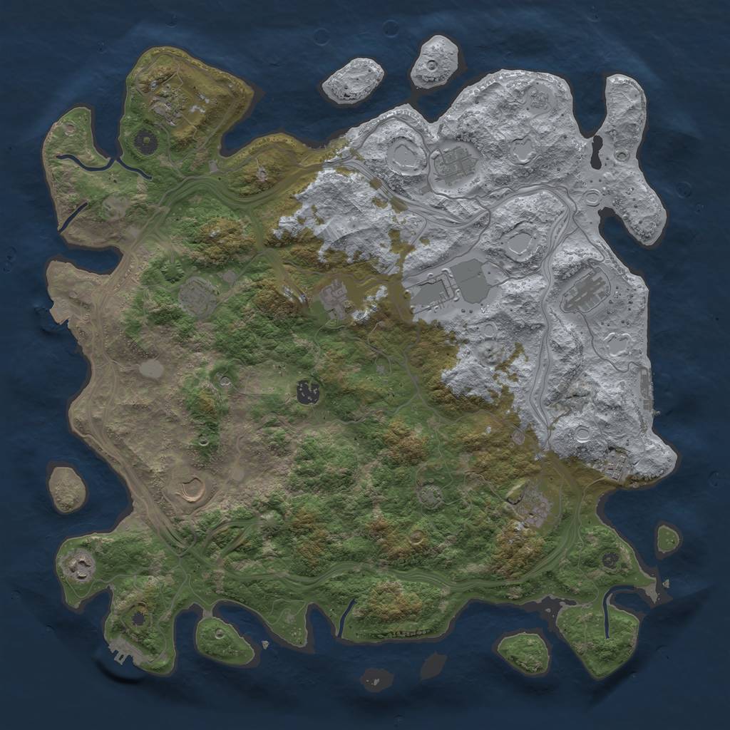 Rust Map: Procedural Map, Size: 4500, Seed: 291984982, 19 Monuments