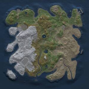 Thumbnail Rust Map: Procedural Map, Size: 3500, Seed: 1467258534, 13 Monuments