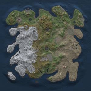 Thumbnail Rust Map: Procedural Map, Size: 3500, Seed: 1467258534, 17 Monuments