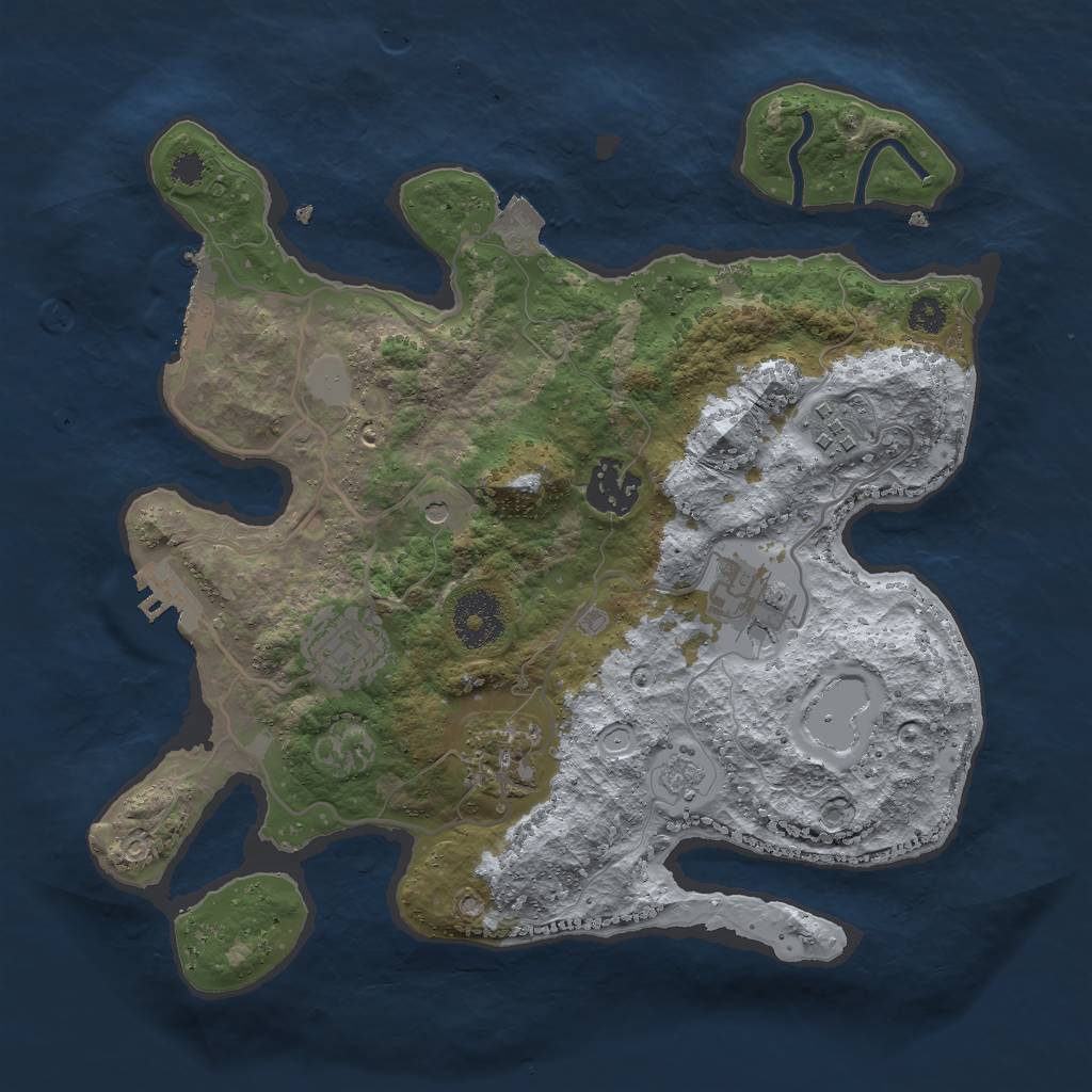 Rust Map: Procedural Map, Size: 3000, Seed: 1724942047, 12 Monuments