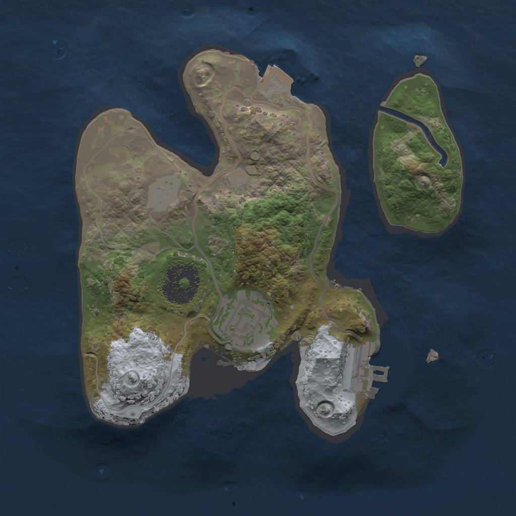 Rust Map: Procedural Map, Size: 2000, Seed: 8292736, 5 Monuments