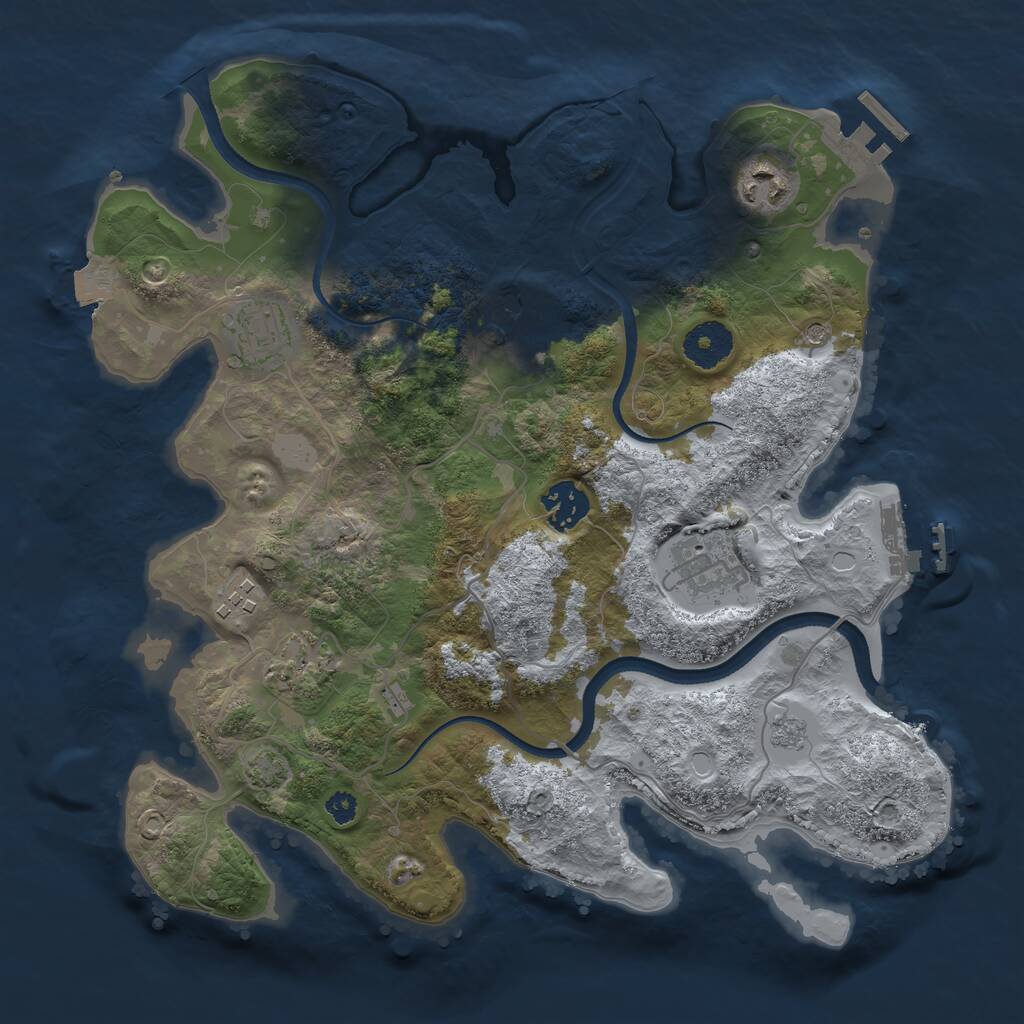 Rust Map: Procedural Map, Size: 3300, Seed: 1396106475, 13 Monuments