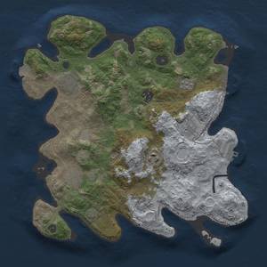 Thumbnail Rust Map: Procedural Map, Size: 3300, Seed: 1396106475, 15 Monuments