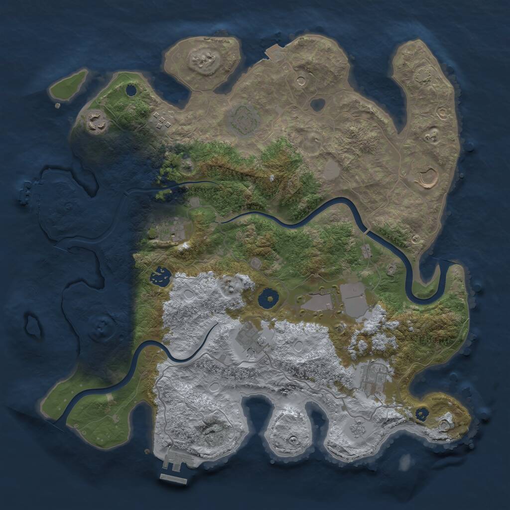 Rust Map: Procedural Map, Size: 3800, Seed: 311750697, 15 Monuments
