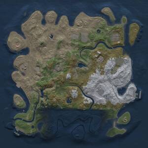 Thumbnail Rust Map: Procedural Map, Size: 4000, Seed: 213516224, 15 Monuments
