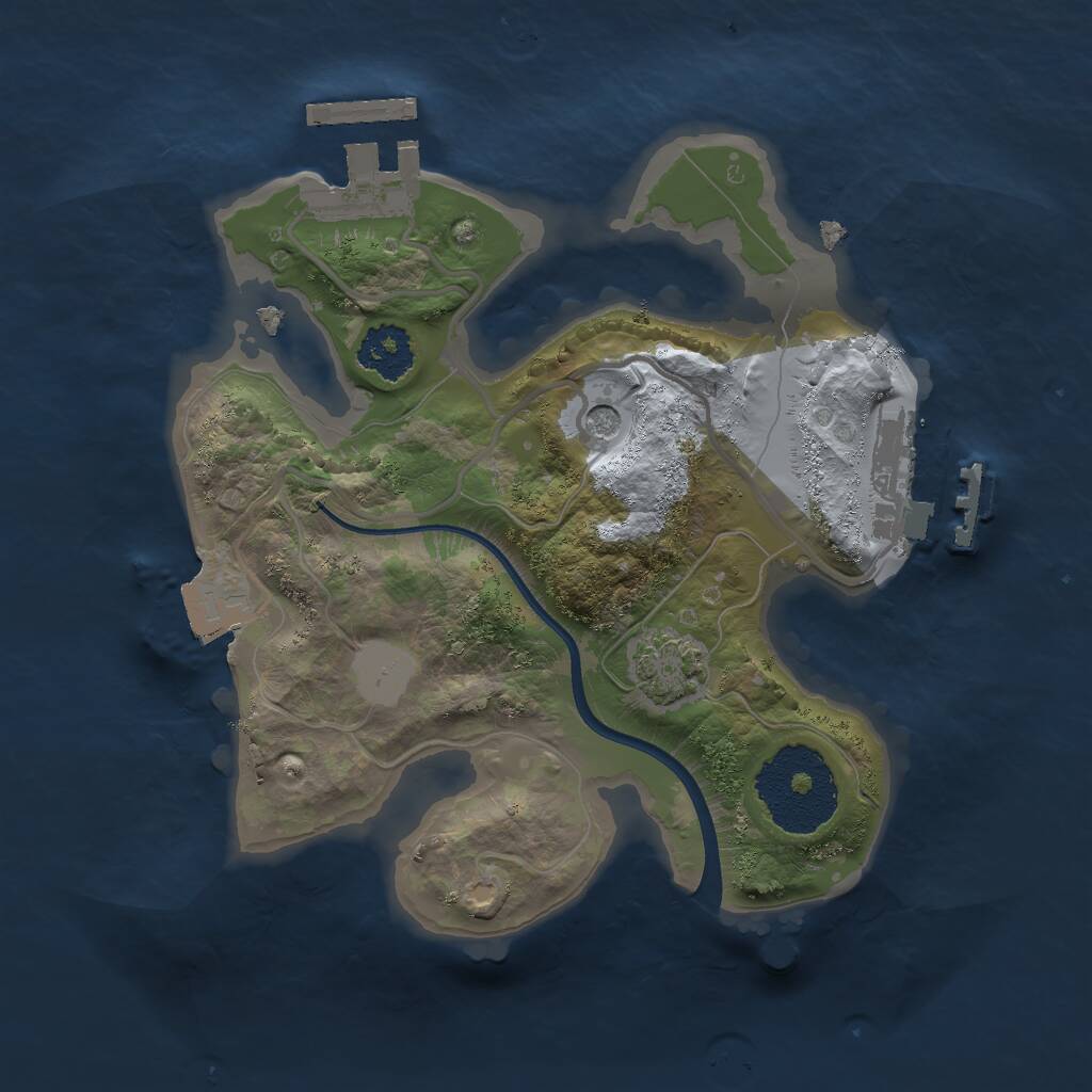 Rust Map: Procedural Map, Size: 2000, Seed: 60620710, 5 Monuments