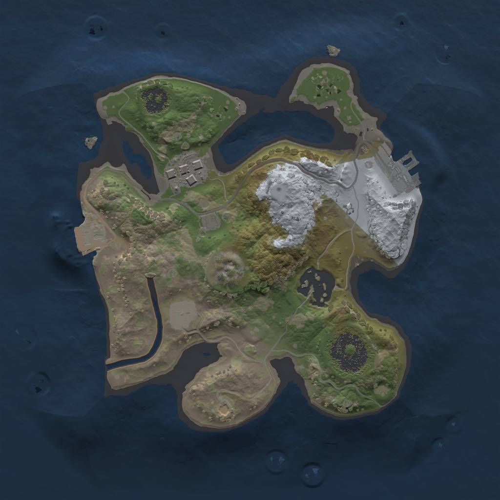 Rust Map: Procedural Map, Size: 2000, Seed: 60620710, 6 Monuments