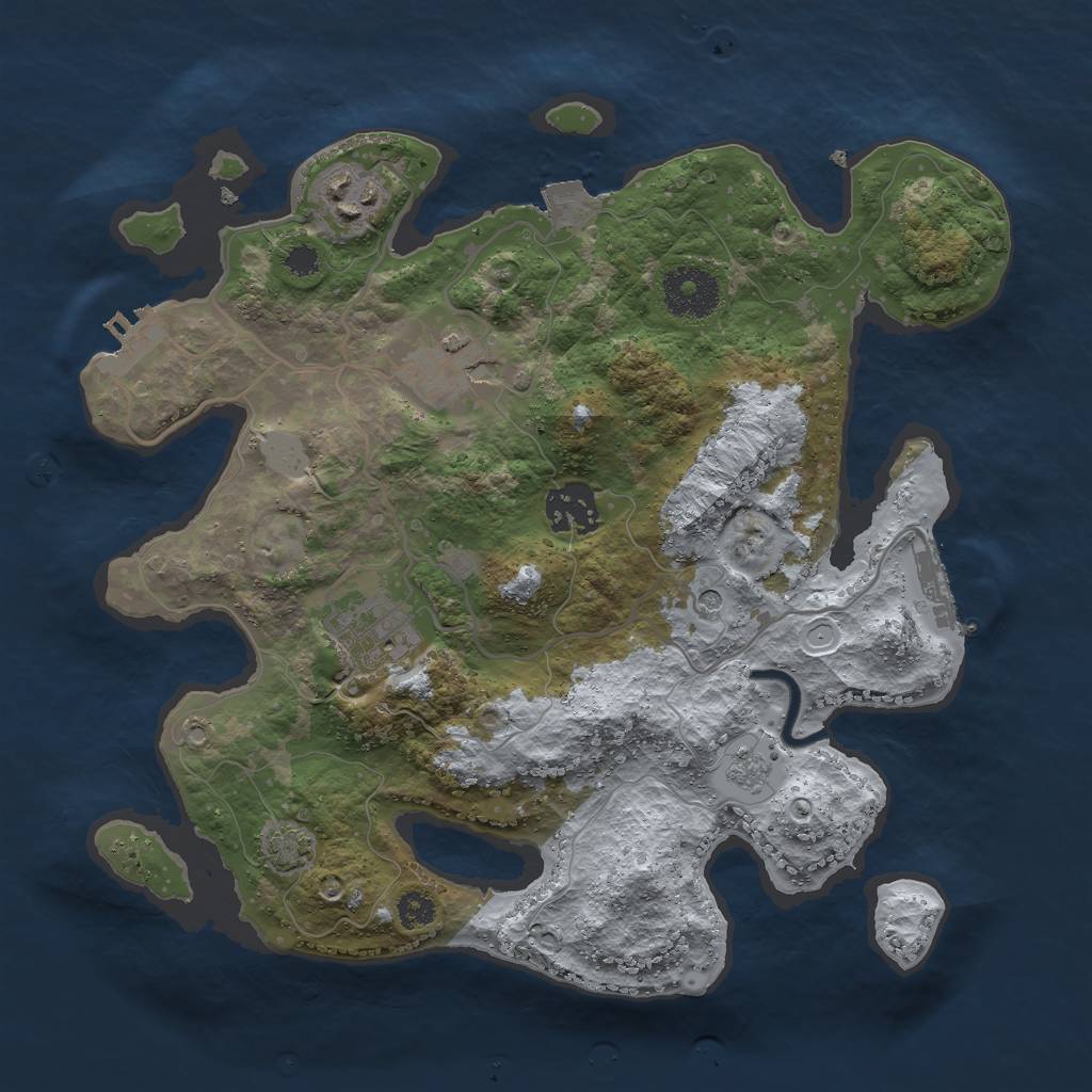 Rust Map: Procedural Map, Size: 3000, Seed: 12337, 12 Monuments