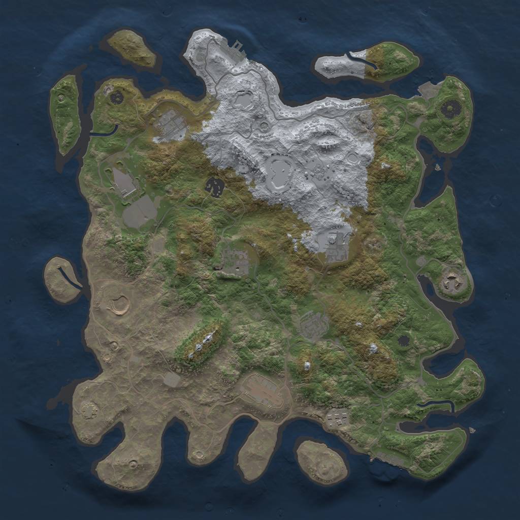 Rust Map: Procedural Map, Size: 4000, Seed: 24564, 18 Monuments