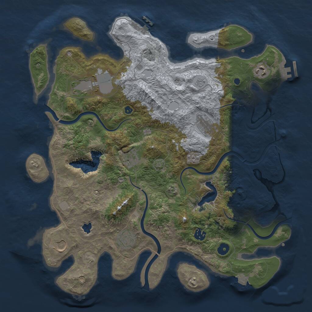 Rust Map: Procedural Map, Size: 4000, Seed: 24564, 14 Monuments
