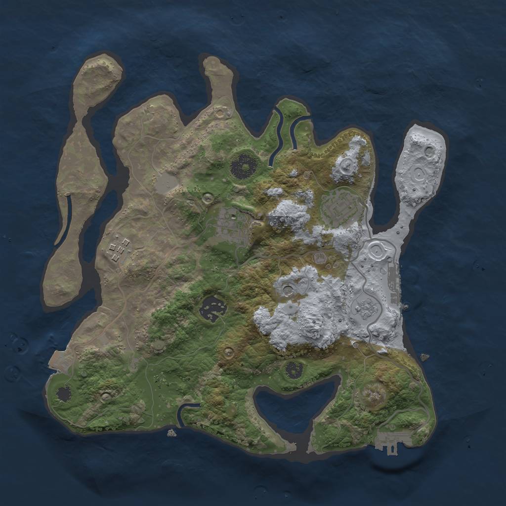 Rust Map: Procedural Map, Size: 3000, Seed: 30131, 11 Monuments