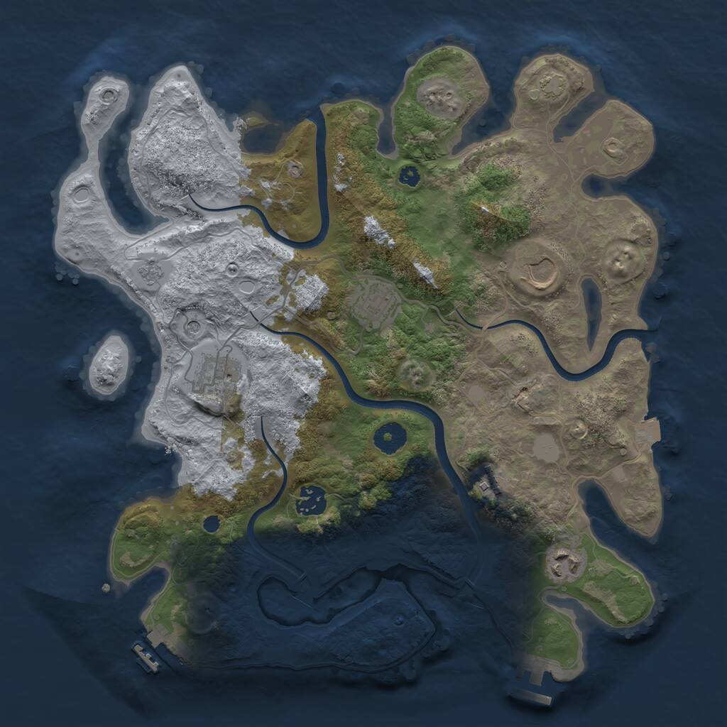 Rust Map: Procedural Map, Size: 3500, Seed: 359636645, 12 Monuments