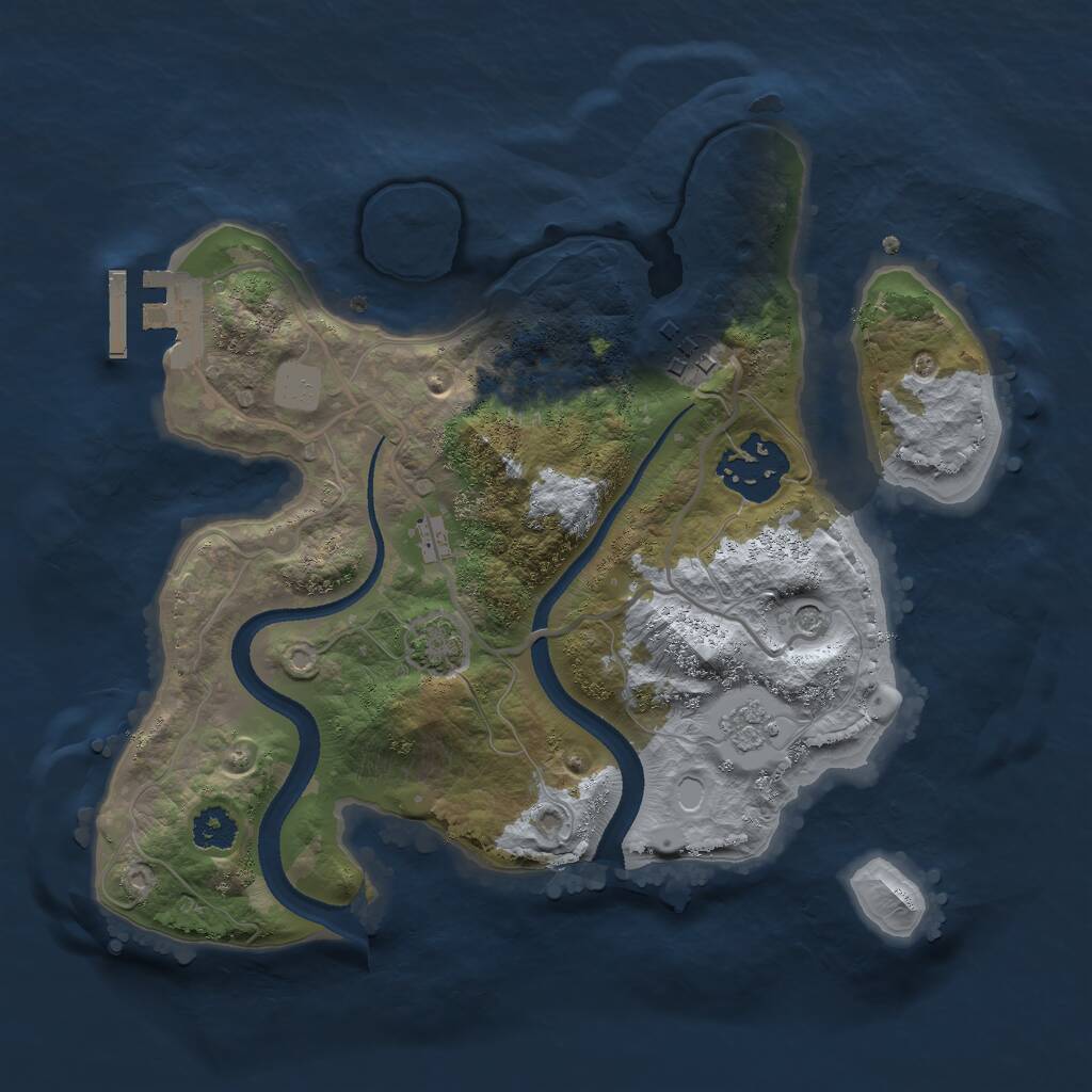 Rust Map: Procedural Map, Size: 2500, Seed: 603533237, 7 Monuments