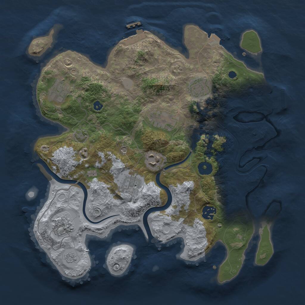 Rust Map: Procedural Map, Size: 3250, Seed: 108839572, 14 Monuments