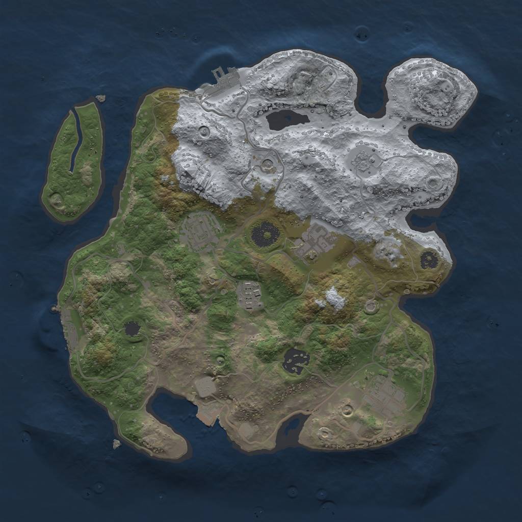 Rust Map: Procedural Map, Size: 3000, Seed: 2002693412, 12 Monuments