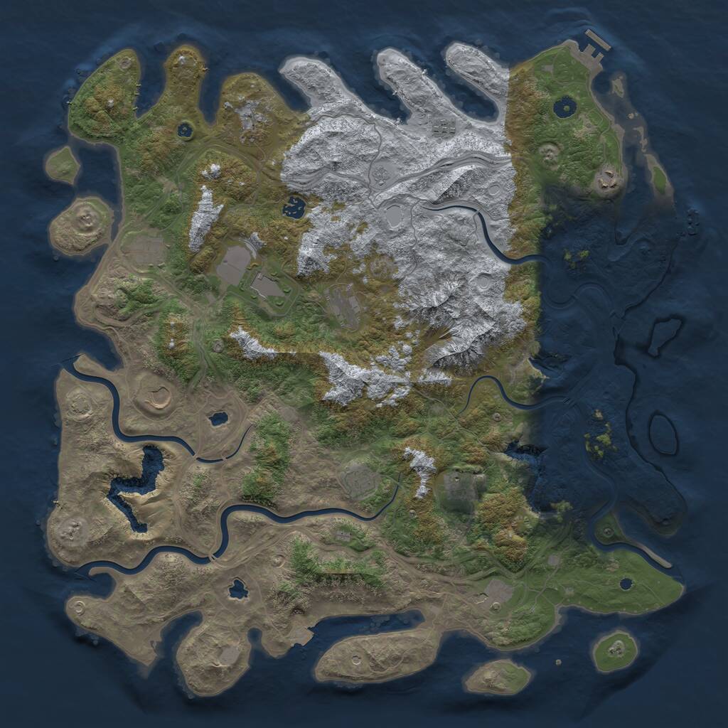Rust Map: Procedural Map, Size: 5000, Seed: 644399119, 17 Monuments