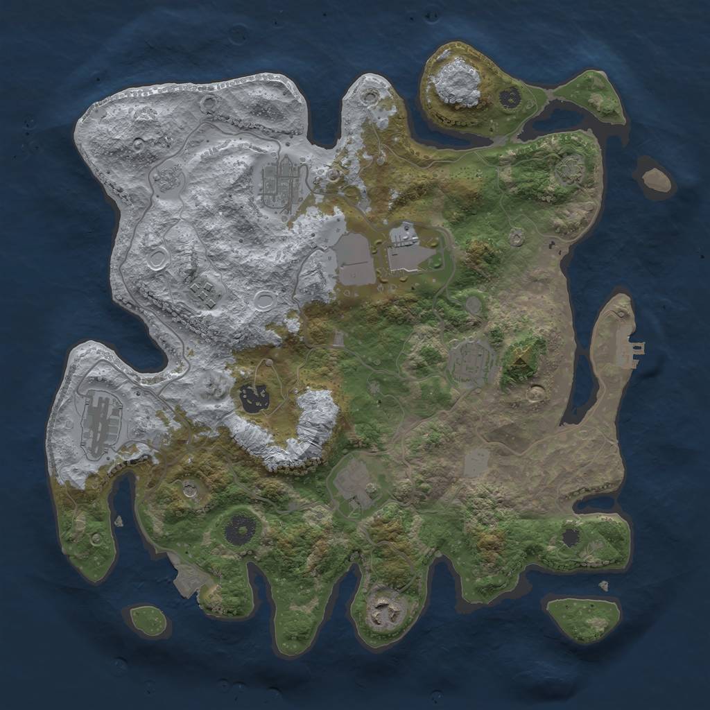 Rust Map: Procedural Map, Size: 3500, Seed: 240173055, 15 Monuments