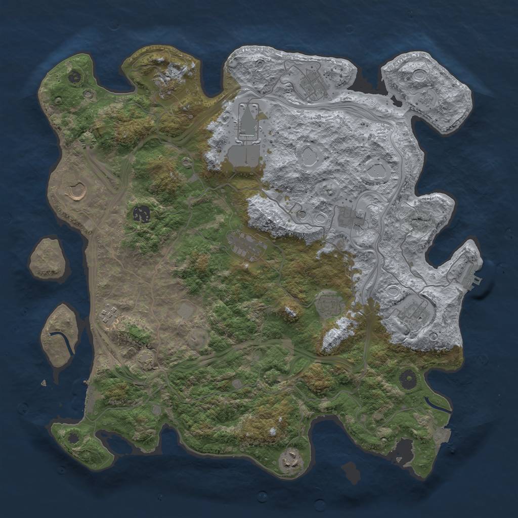 Rust Map: Procedural Map, Size: 4250, Seed: 1102379360, 19 Monuments