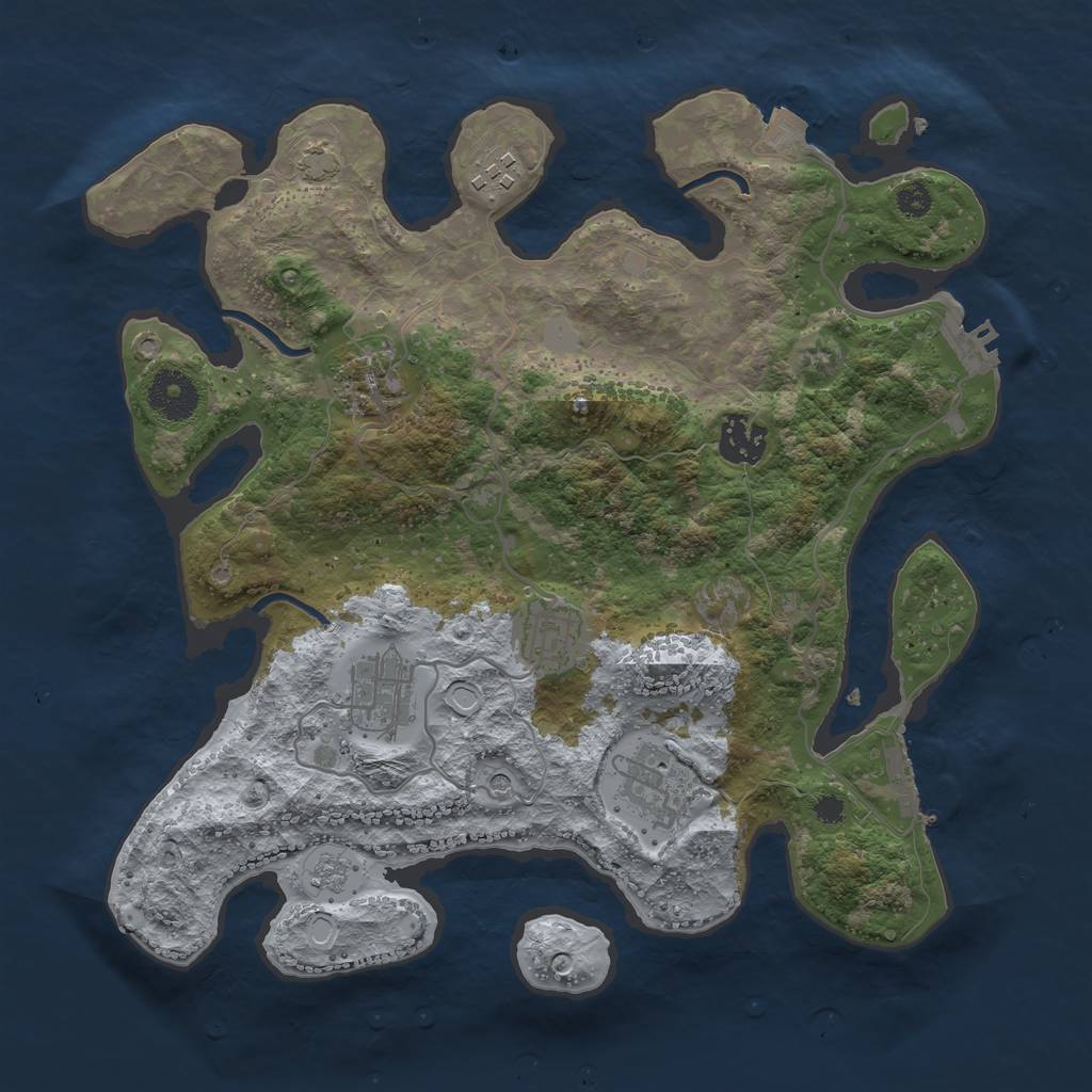 Rust Map: Procedural Map, Size: 3300, Seed: 54000, 14 Monuments