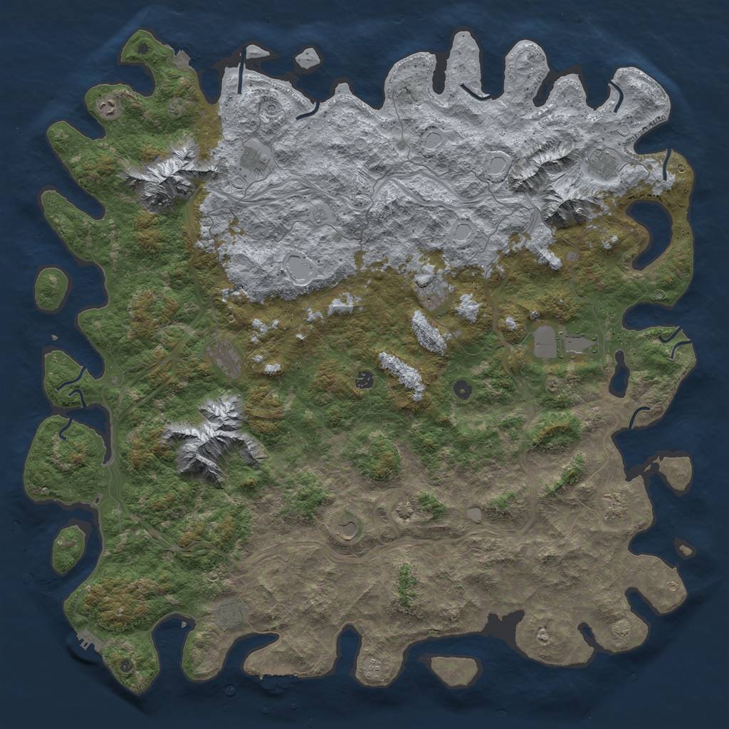 Rust Map: Procedural Map, Size: 5929, Seed: 1, 19 Monuments