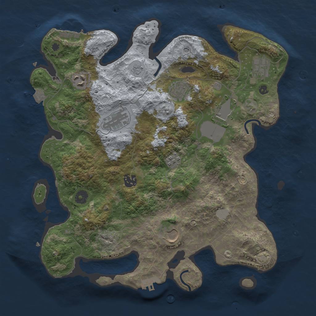 Rust Map: Procedural Map, Size: 3500, Seed: 331689712, 16 Monuments