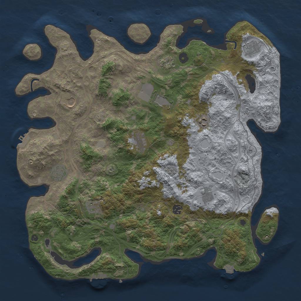 Rust Map: Procedural Map, Size: 4500, Seed: 648221355, 19 Monuments