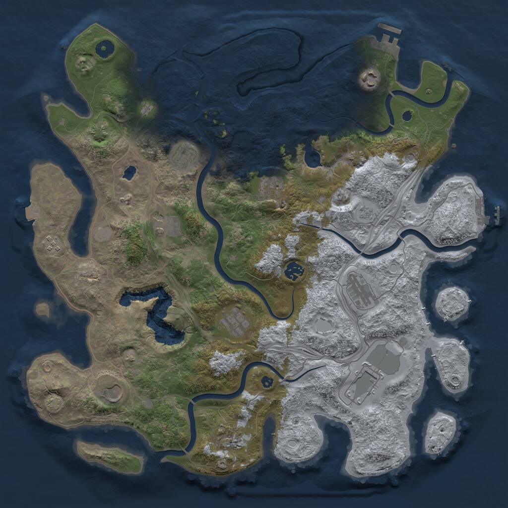 Rust Map: Procedural Map, Size: 4250, Seed: 1524363655, 17 Monuments