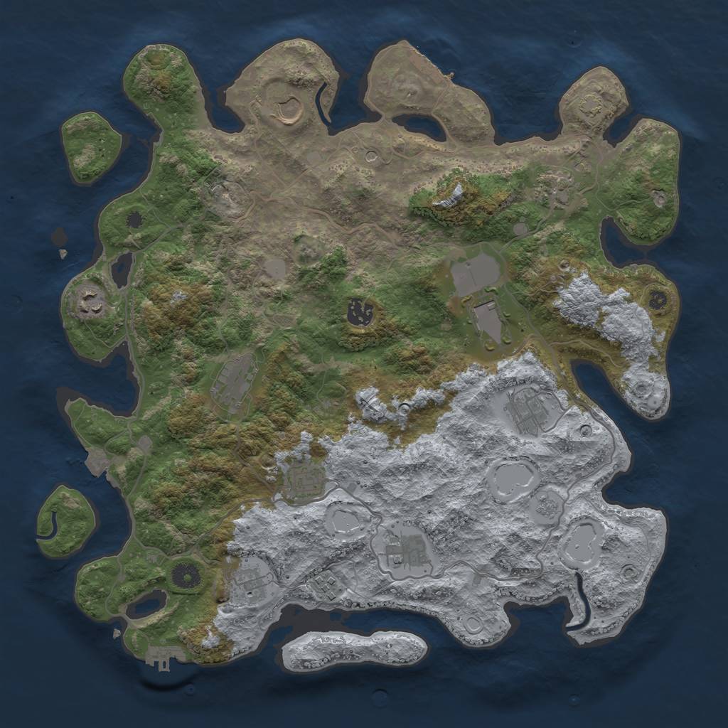 Rust Map: Procedural Map, Size: 4000, Seed: 1524574291, 19 Monuments