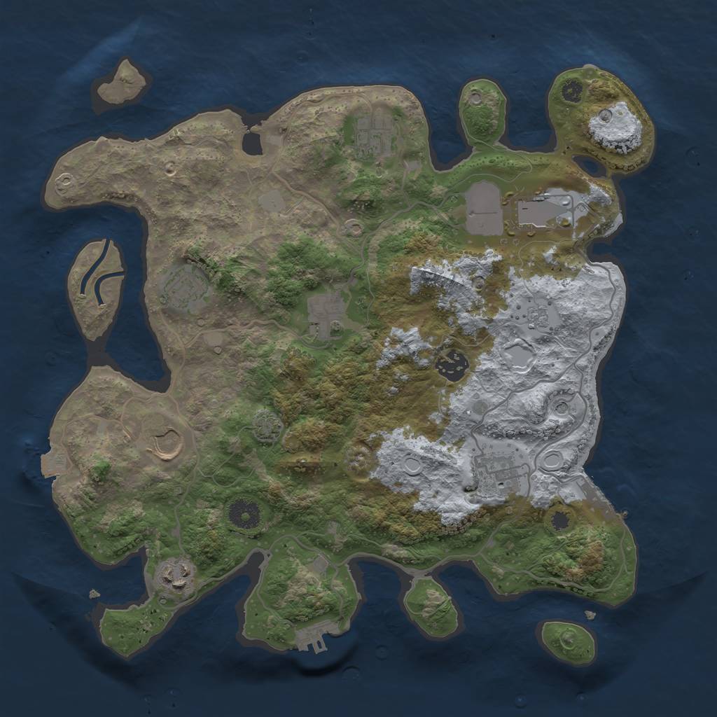 Rust Map: Procedural Map, Size: 3500, Seed: 655603375, 16 Monuments