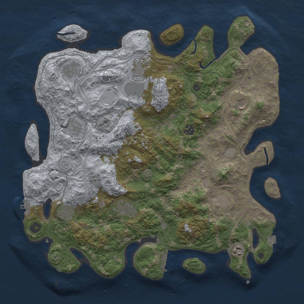 Rust Map: Procedural Map, Size: 4250, Seed: 1715, 18 Monuments
