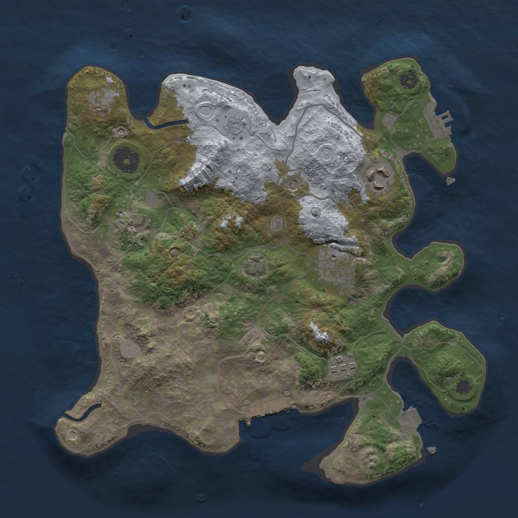 Rust Map: Procedural Map, Size: 3000, Seed: 1891000981, 12 Monuments