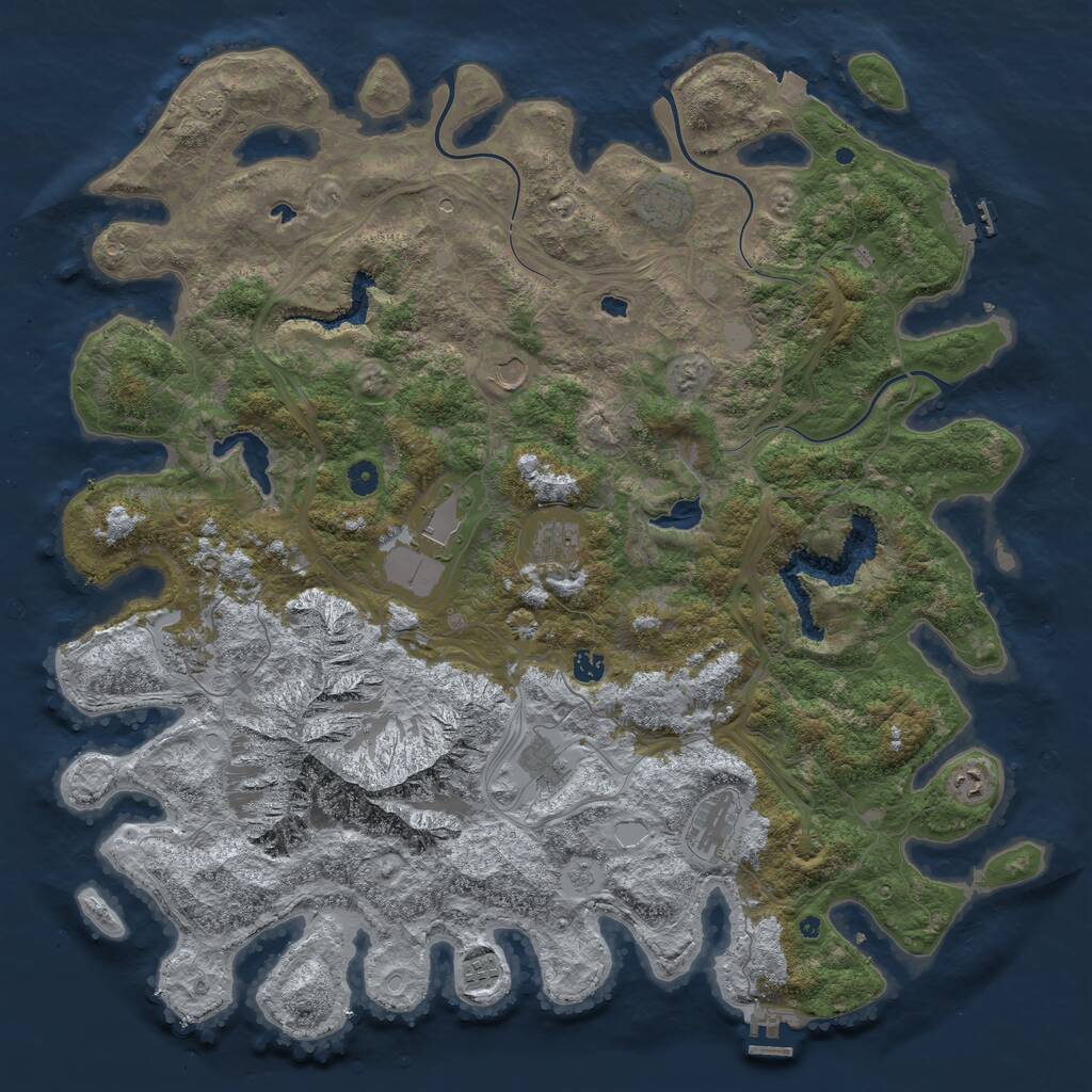 Rust Map: Procedural Map, Size: 5000, Seed: 95760242, 16 Monuments