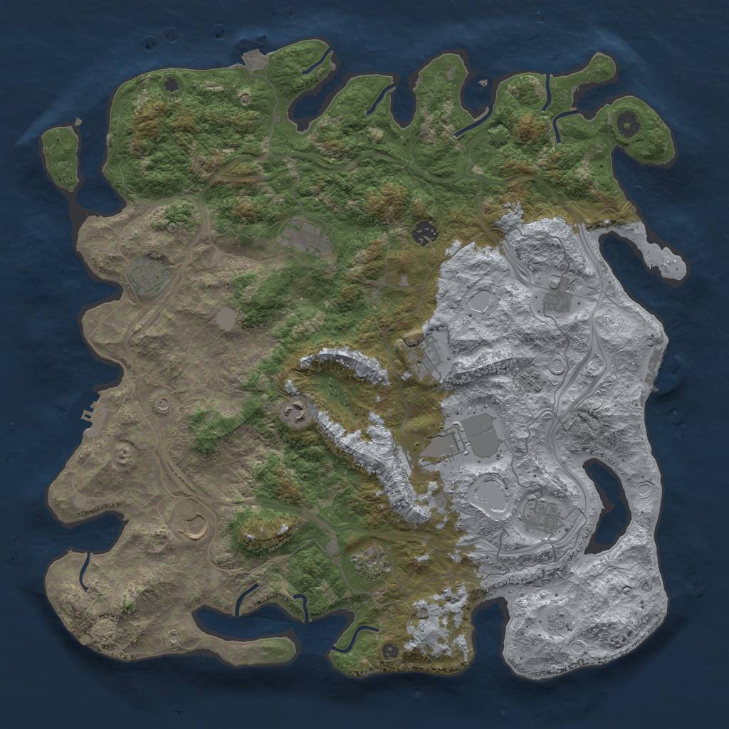 Rust Map: Procedural Map, Size: 4500, Seed: 112558592, 19 Monuments