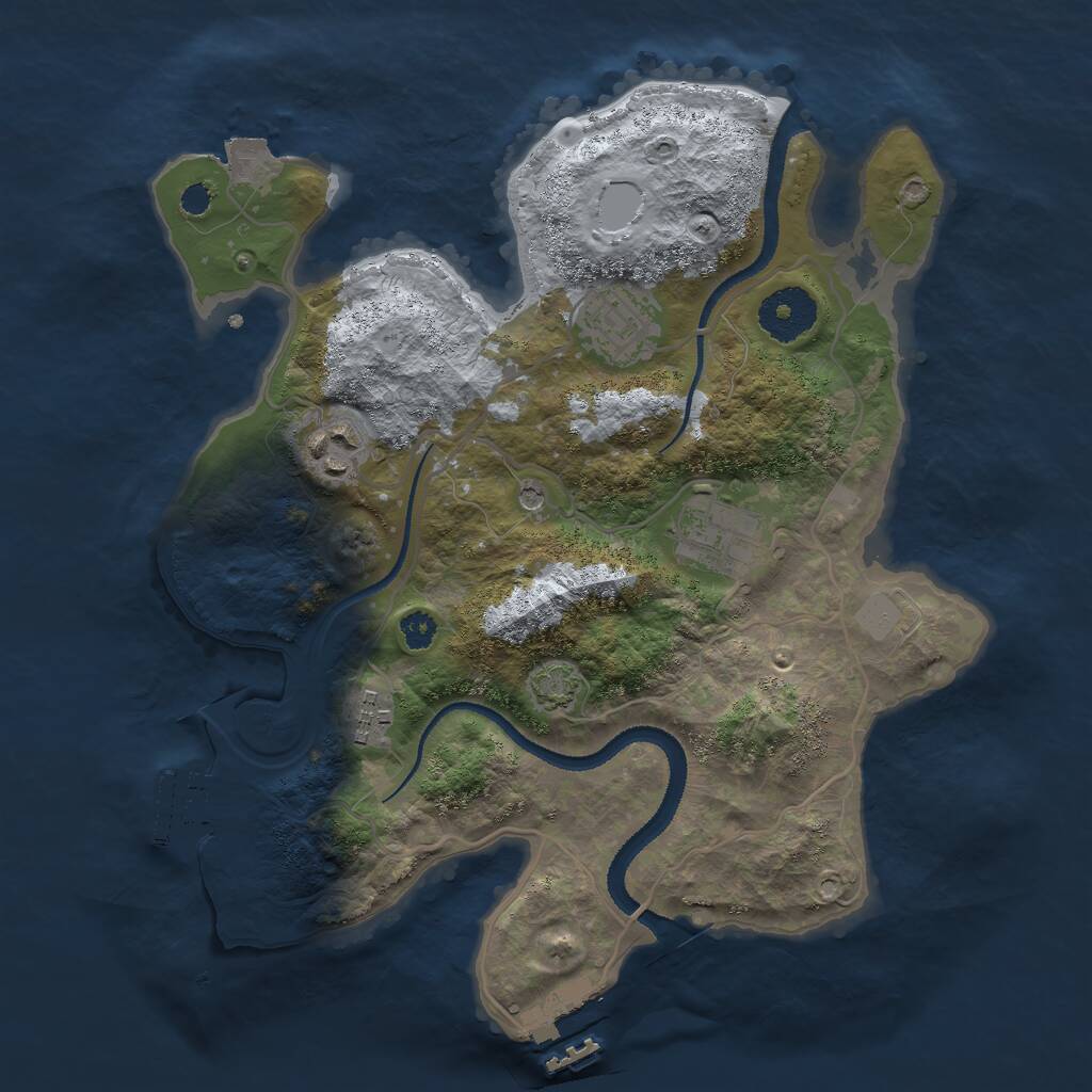 Rust Map: Procedural Map, Size: 3000, Seed: 1135917846, 9 Monuments
