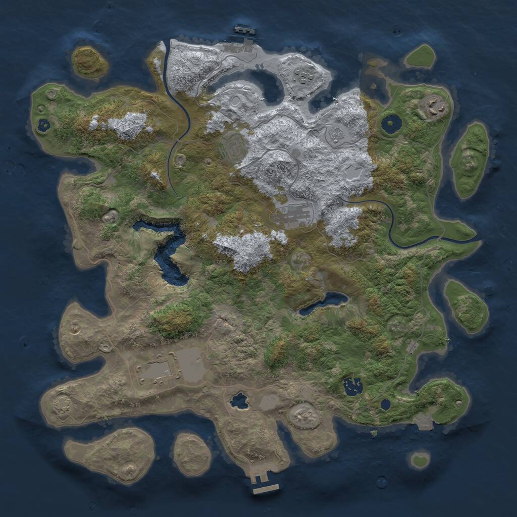 Rust Map: Procedural Map, Size: 4000, Seed: 414961798, 11 Monuments