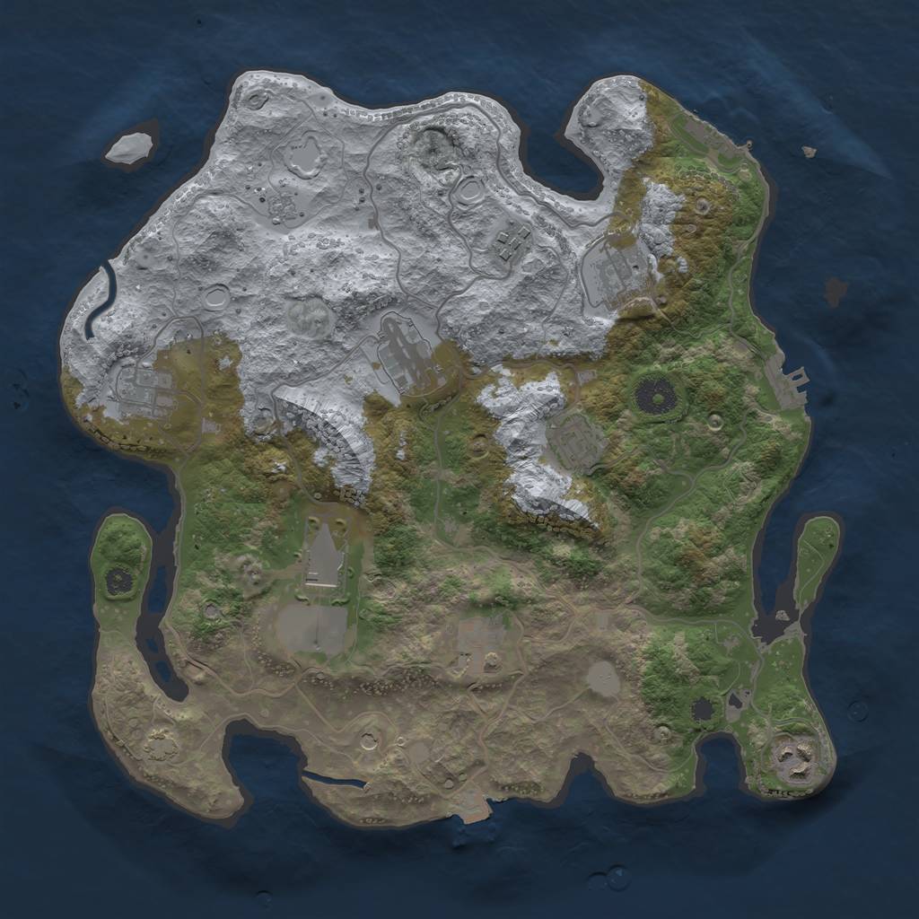 Rust Map: Procedural Map, Size: 3500, Seed: 206910326, 16 Monuments