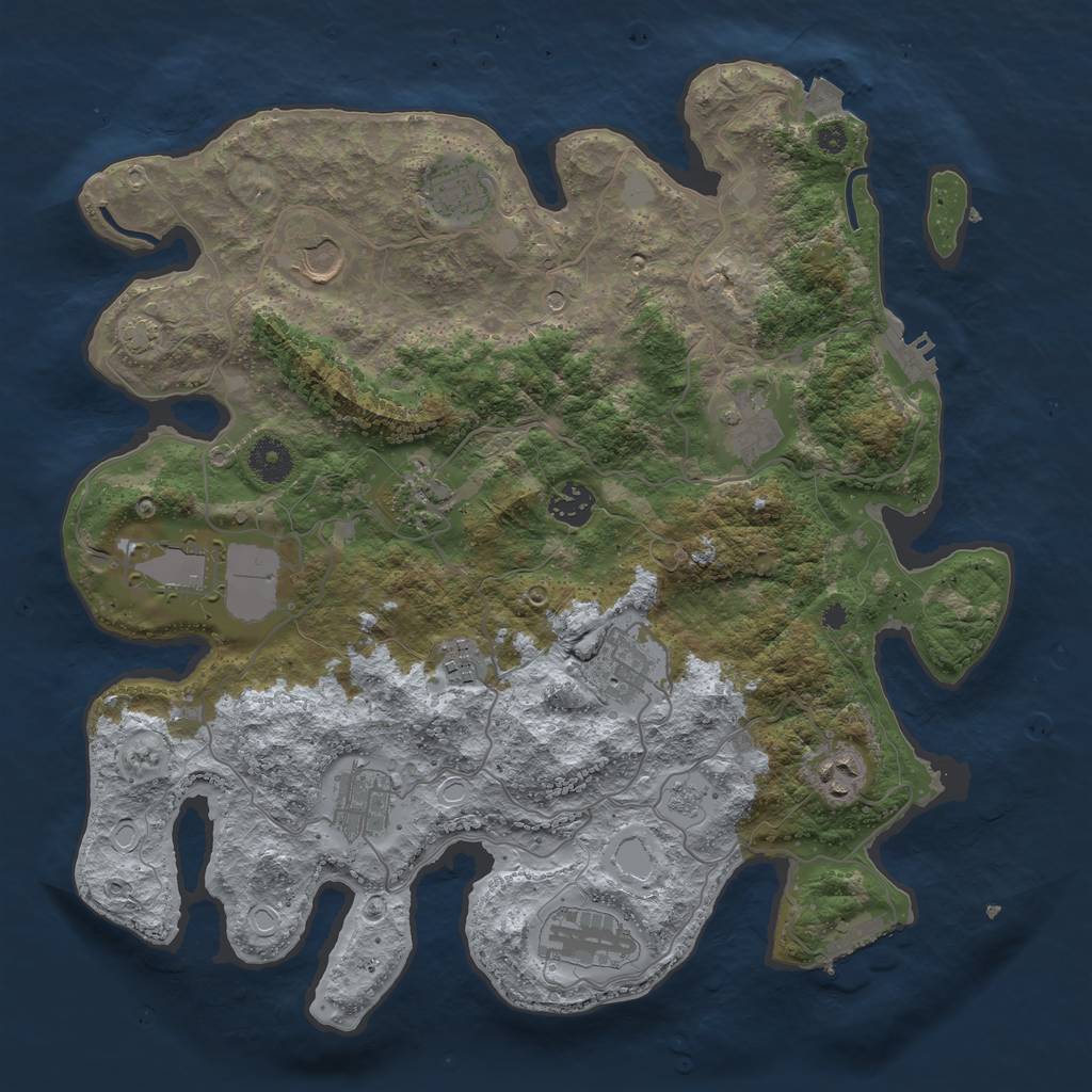 Rust Map: Procedural Map, Size: 3750, Seed: 567969, 19 Monuments