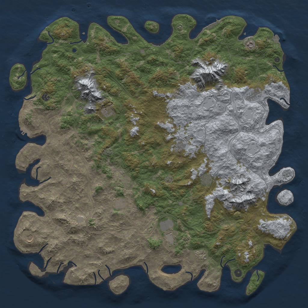 Rust Map: Procedural Map, Size: 6000, Seed: 72168, 19 Monuments