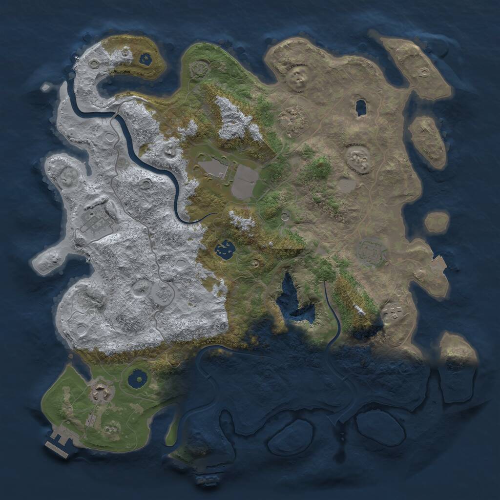 Rust Map: Procedural Map, Size: 4000, Seed: 10089382, 13 Monuments