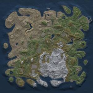 Thumbnail Rust Map: Procedural Map, Size: 4500, Seed: 645990761, 17 Monuments