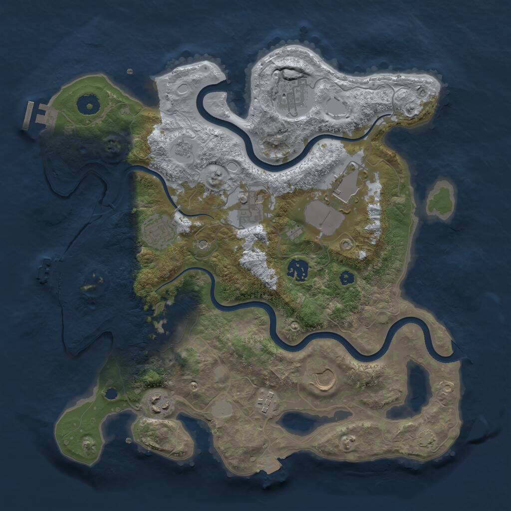 Rust Map: Procedural Map, Size: 3500, Seed: 418808735, 15 Monuments