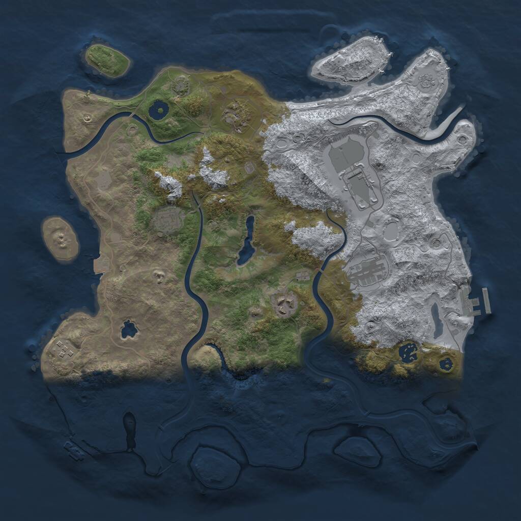 Rust Map: Procedural Map, Size: 4000, Seed: 81664301, 13 Monuments