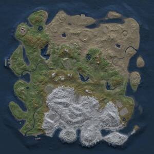 Thumbnail Rust Map: Procedural Map, Size: 4500, Seed: 345712, 16 Monuments